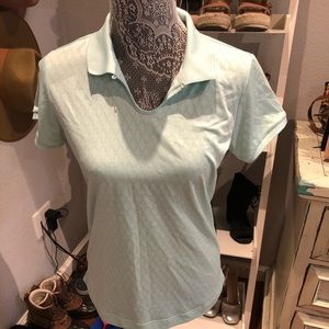 Baby blue Addis’s gold shirt